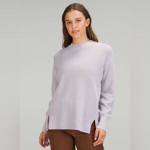 Lululemon Merino Wool Blend Ribbed Crewneck Sweater, Faint Lavender, Size 12